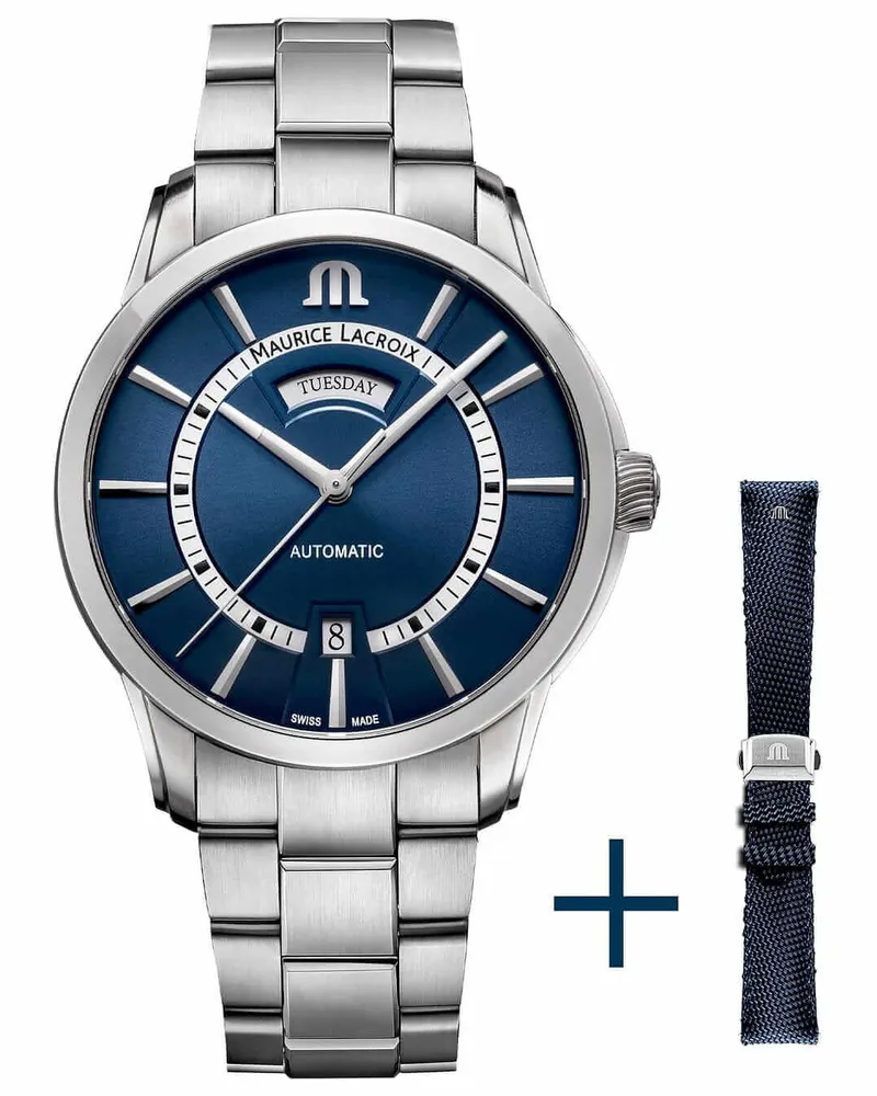 Maurice Lacroix Pontos Day/Date Herrenuhr PT6358-SS00H-431-C Blau