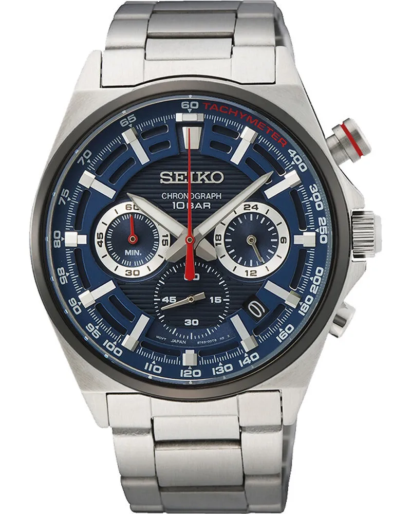 Seiko Chronograph Quarz SSB407P1 Herrenuhr Blau