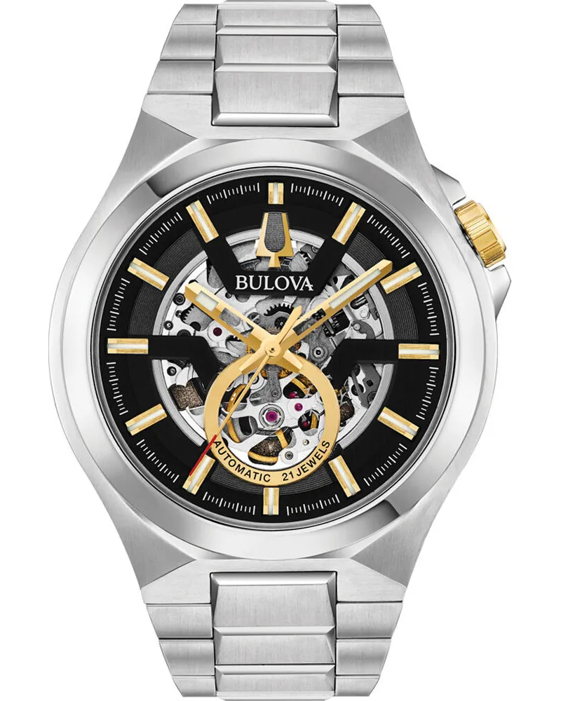 BULOVA Herrenuhr 98A224 Maquina Uhr Schwarz