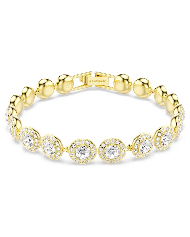 Swarovski Una Angelic Armband Rundschliff, Pavé, Mittel, Weiß, 18k vergoldet 