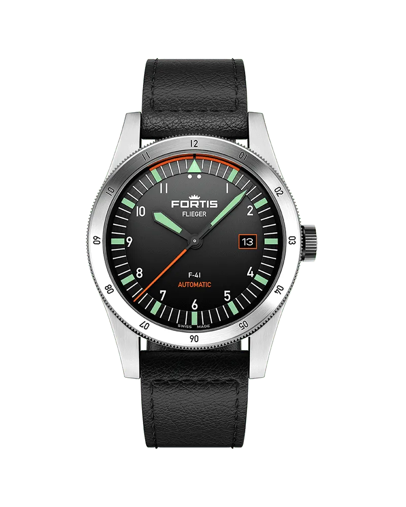 FORTIS FLIEGER F-41 Automatic Original Herrenuhr F4220009 Schwarz