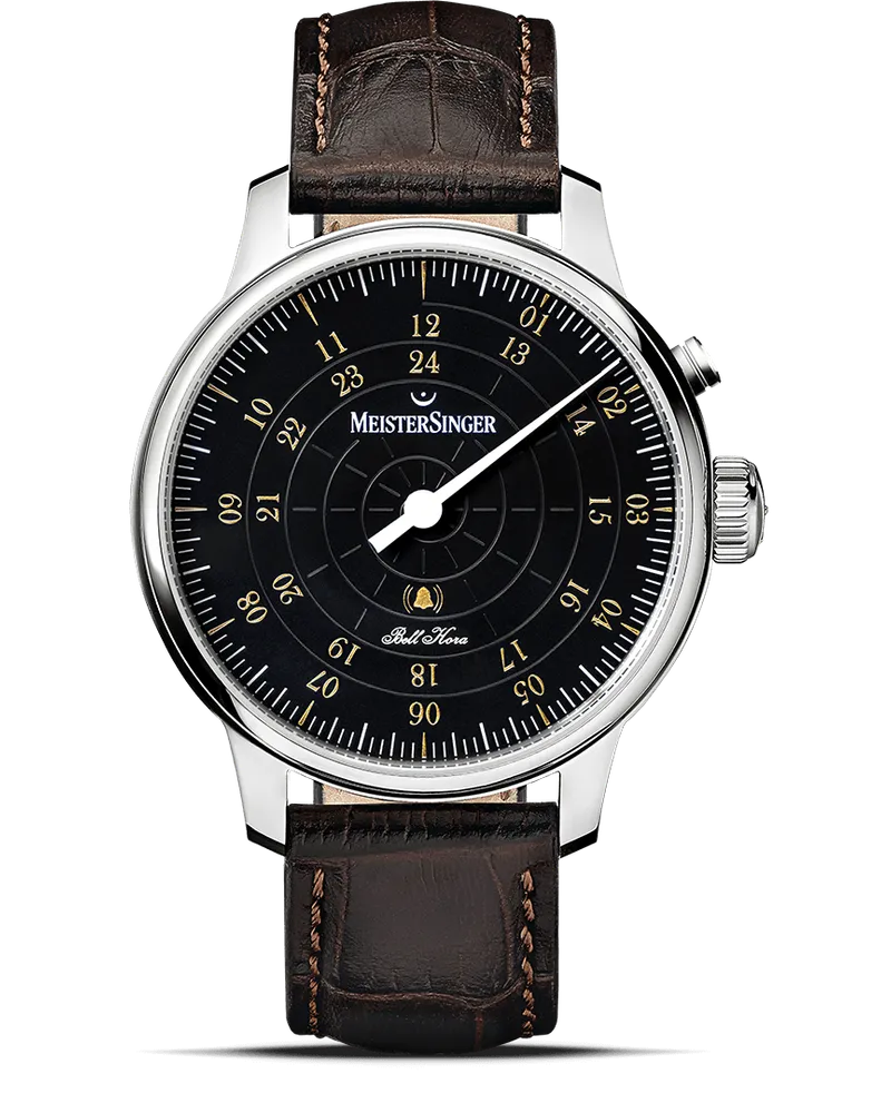 MeisterSinger Bell Hora Automatik Herrenuhr BHO902G Schwarz