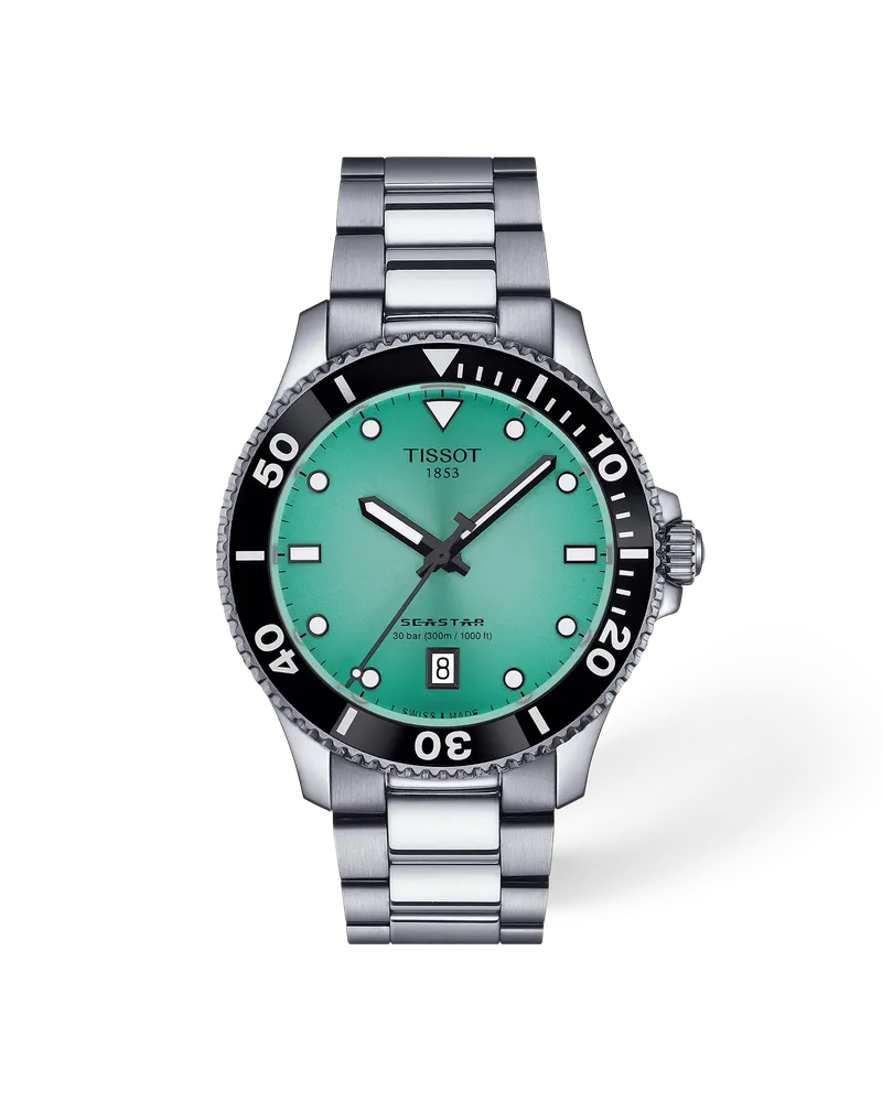 Tissot Tissot Seastar 1000 40mm, Edelstahlgehäuse, 30ATM, Quarzwerk, Türkis Herrenuhr T120.410.11.091.00 Türkis