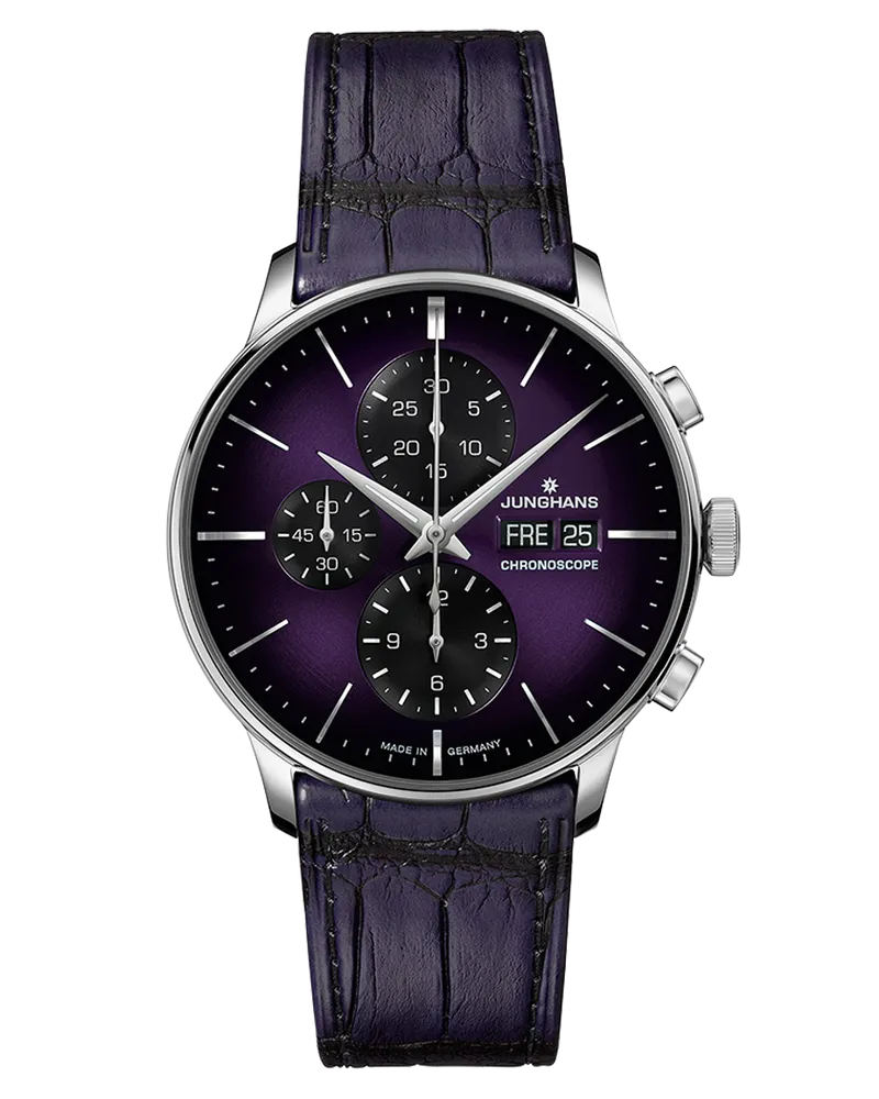 Junghans Meister Chronoscope Edition Violett Herrenuhr 27/4621.02 Schwarz
