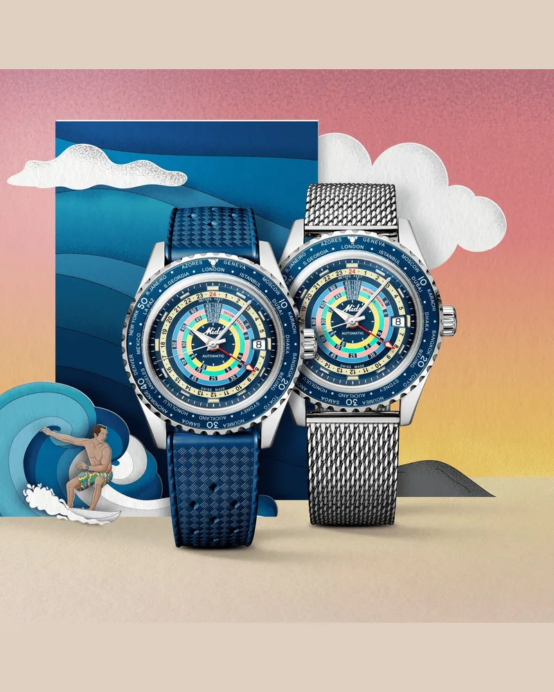 Mido Ocean Star Decompression Worldtimer Herrenuhr M026.829.17.041.00 Blau