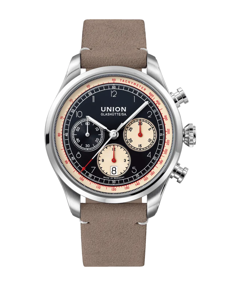 Union Glashütte Belisar Chronograph Herrenuhr D009.427.16.052.02 Schwarz