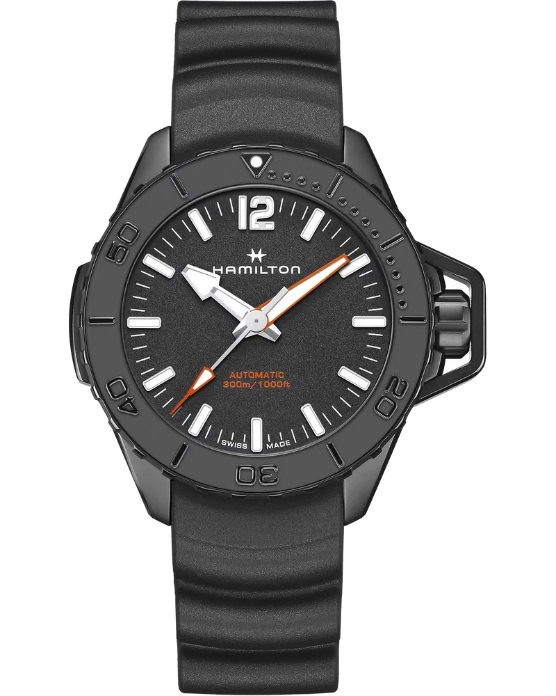 HAMILTON KHAKI NAVY FROGMAN 46MM Herrenuhr H77855330 Schwarz