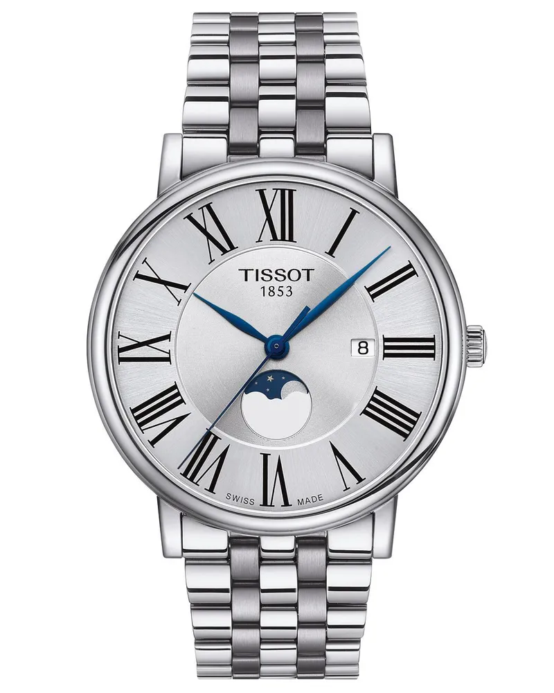 Tissot Carson Herrenuhr Gent Moonphase T122.423.11.033.00 Silber