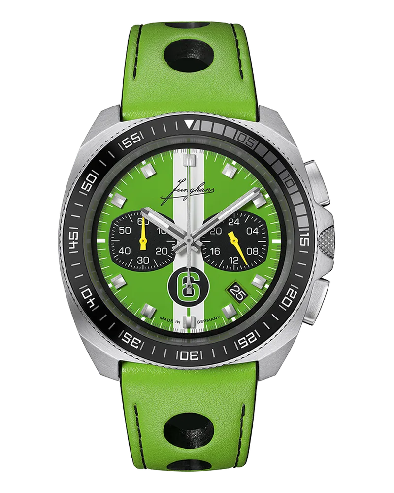 Junghans 1972 Chronoscope Sports Edition 2026, Grün, Quarzwerk, Limited Edition Herrenuhr 41/4560.00 Grün