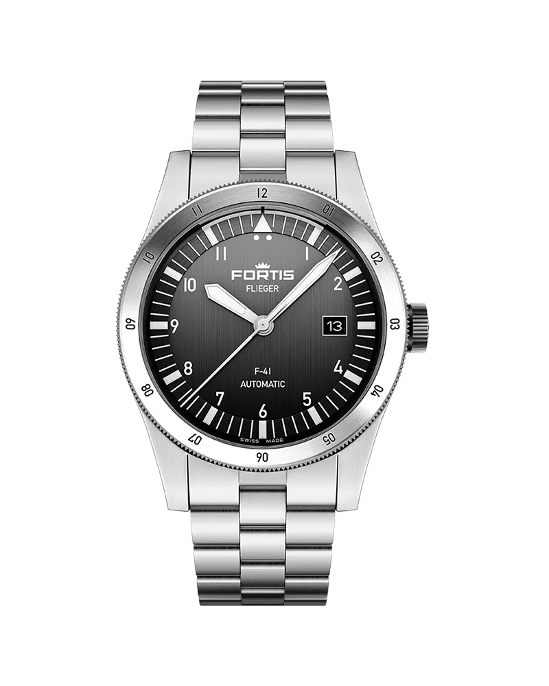 FORTIS FLIEGER F-41 Automatic Black Herrenuhr F4220017 Schwarz