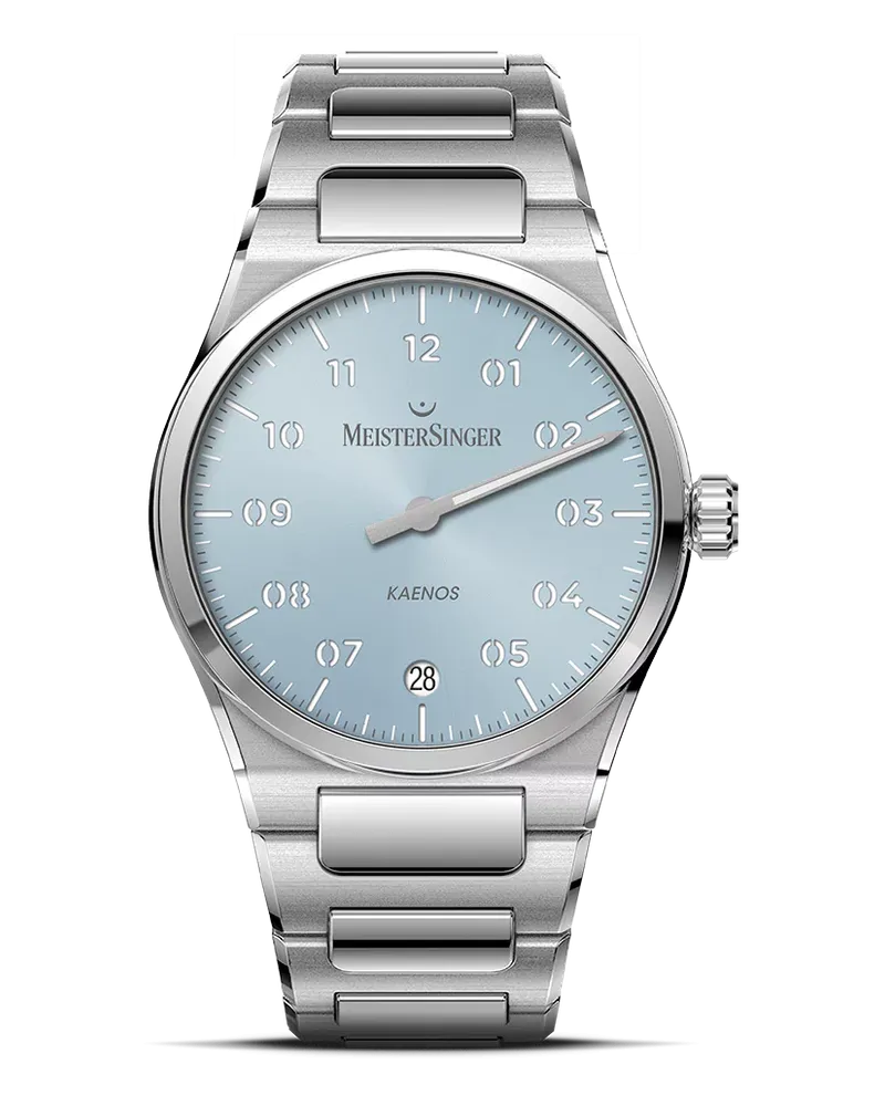 MeisterSinger Kaenos, Sonnenschliff Eisblau, Automatik Herrenuhr KS914 Blau