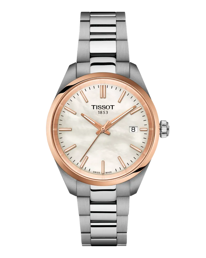 Tissot PR 100 34mm, Schweizer Quarzwerk Damenuhr T150.210.21.111.00 Perlmutt
