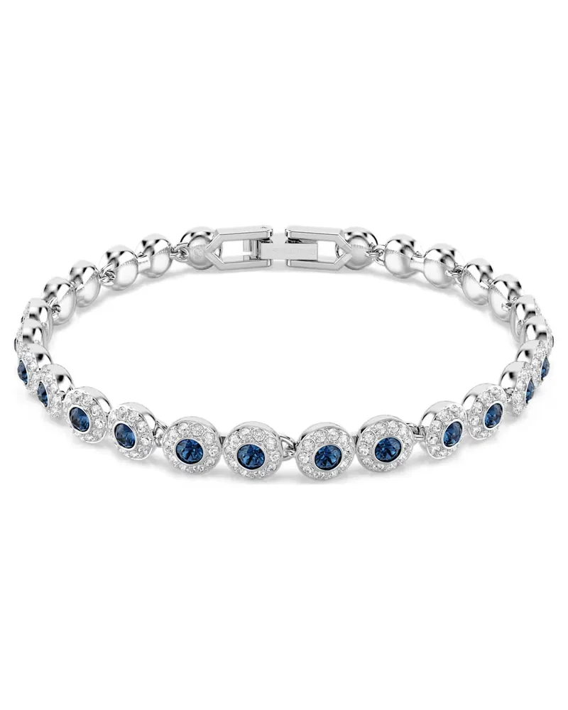 Swarovski Una Angelic Armband Rundschliff, Blau, Rhodiniert 