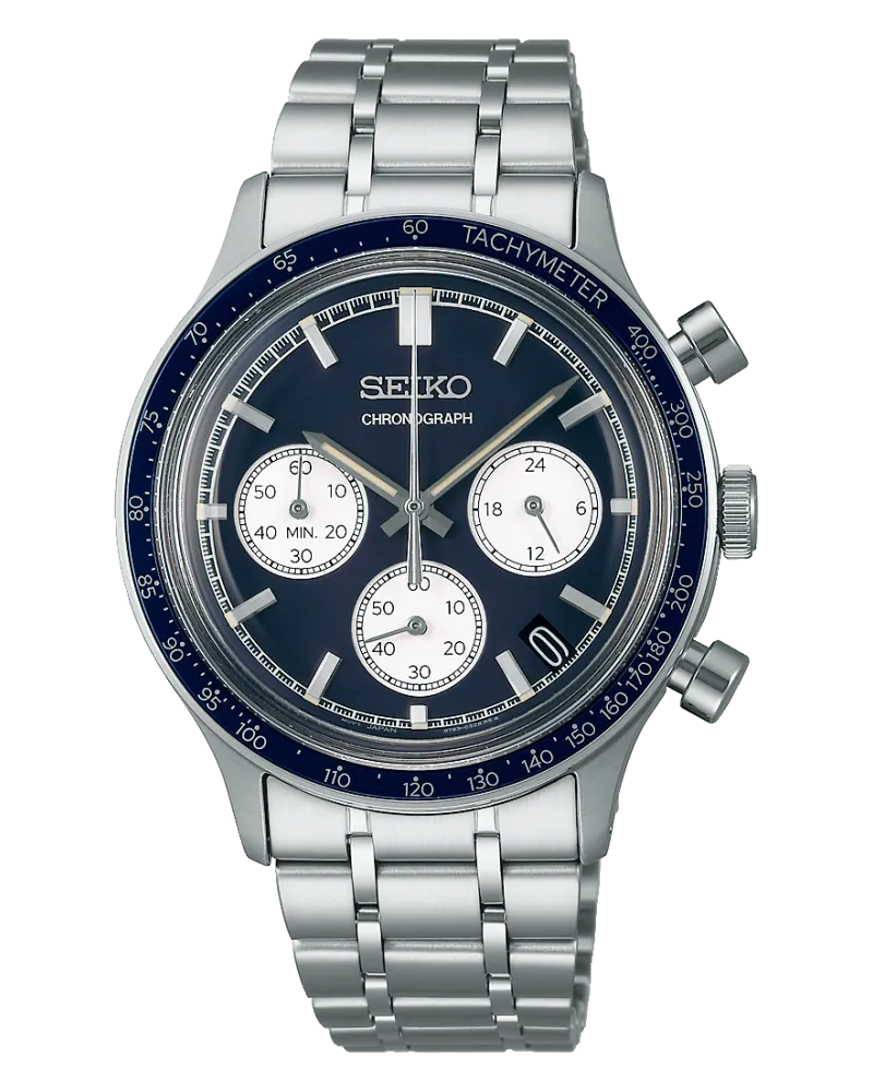 Seiko Quarz Chronograph Blau Herrenuhr SSB477P1 Blau