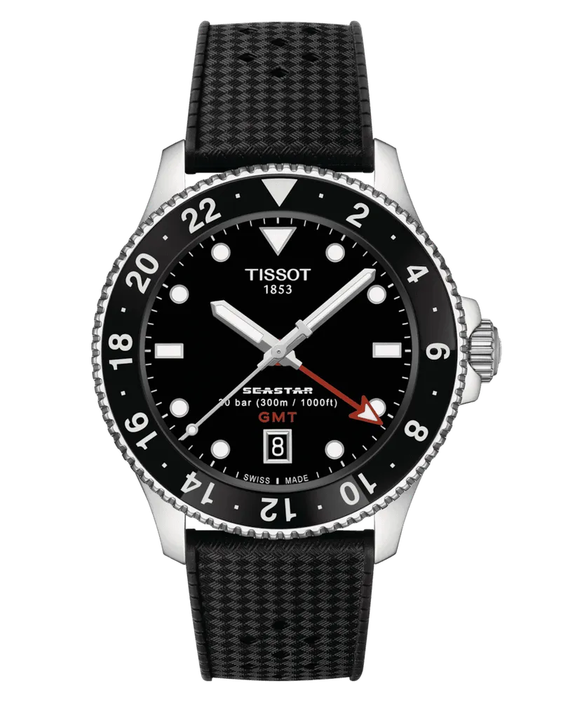 Tissot Seastar 1000 Quarz GMT Herrenuhr T120.852.17.051.00 Schwarz