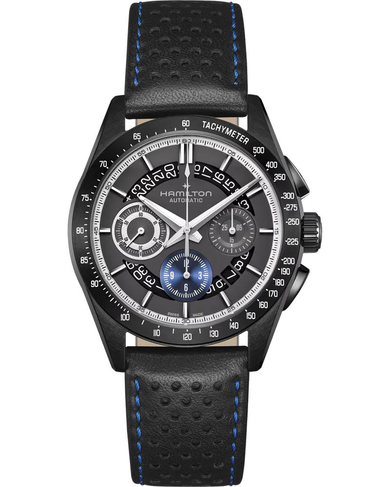 HAMILTON Jazzmaster Performer Autochrono Automatik Herrenuhr H36646780 Schwarz