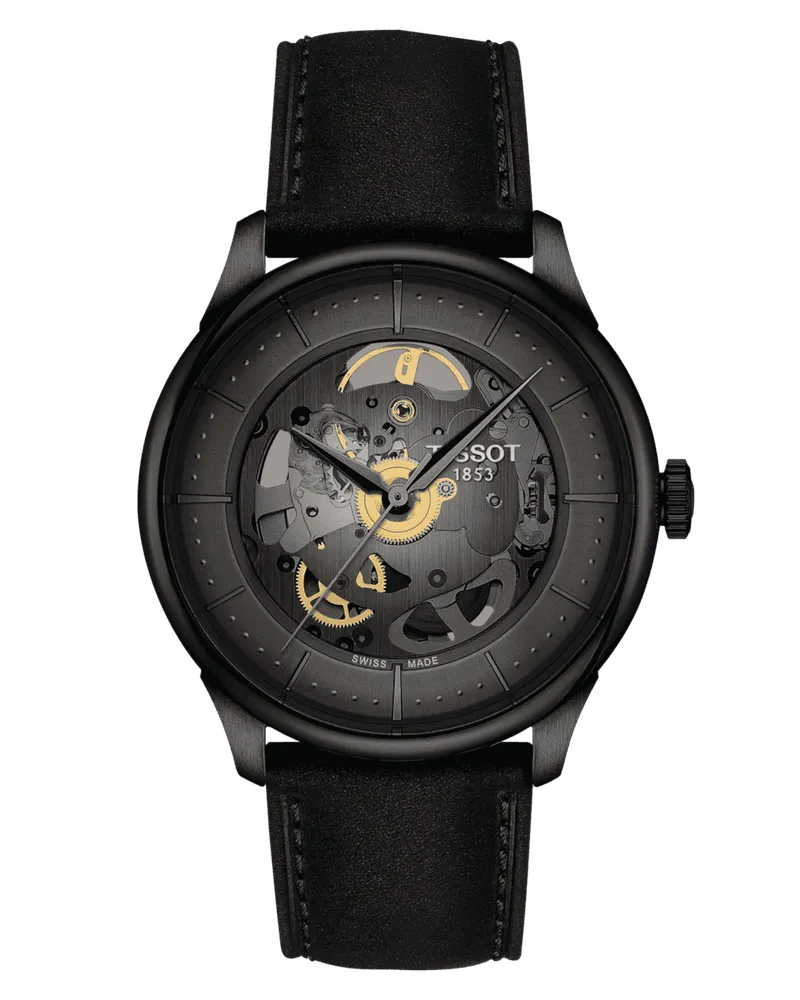 Tissot Chemin des Tourelles Squelette Herrenuhr T139.836.36.441.00 Schwarz