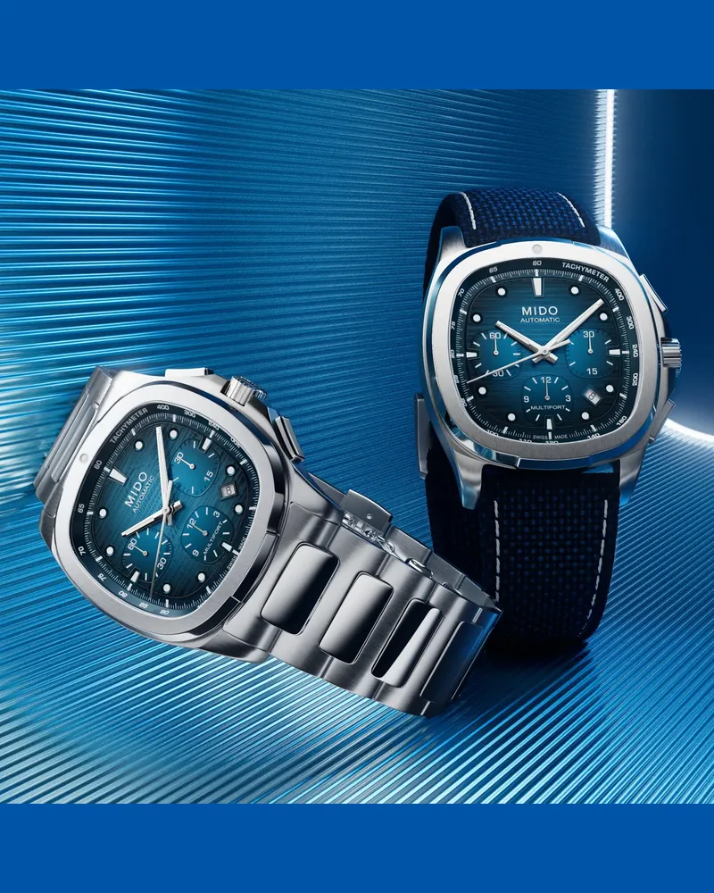 Mido Multifort TV Chronograph Blau mit zusätzlichem Band Herrenuhr M049.527.11.041.00 Blau