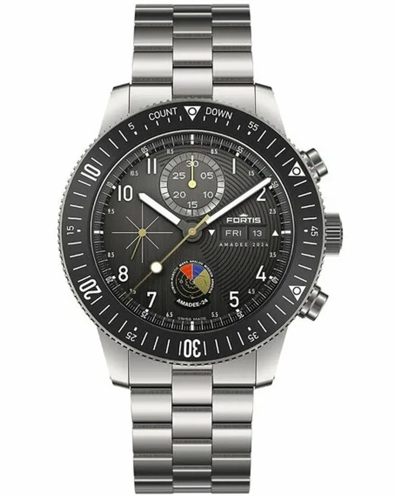 FORTIS AMADEE-24 NOVONAUT N-42 Herrenuhr F2040016 - limitiert auf 100 Weltweit Schwarz