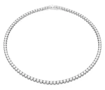 Matrix Tennis Halskette Rundschliff, Weiß, Rhodiniert