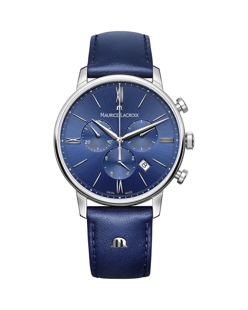 Maurice Lacroix Eliros Chronograph, Blau, Quarz Herrenuhr EL1098-SS001-410-1 Blau