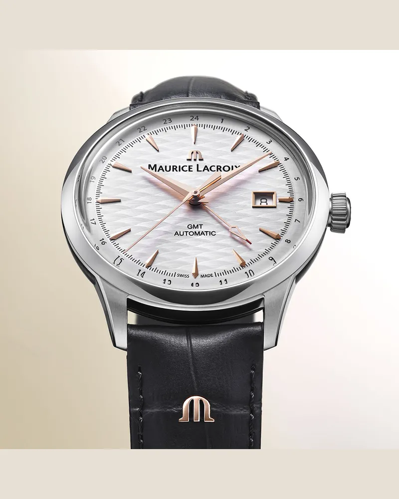 Maurice Lacroix 1975 AUTOMATIC VAGUES DU JURA GMT Herrenuhr 756048-SS001-131-2 Roségold