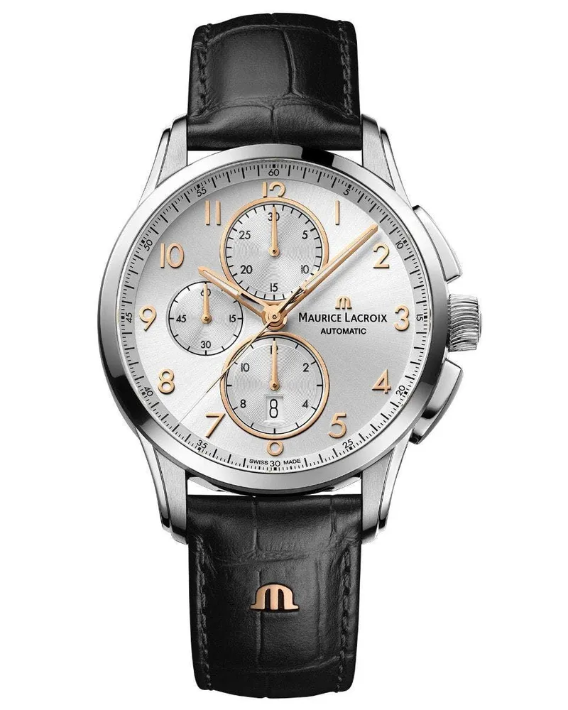 Maurice Lacroix Pontos Chronograph Date Herrenuhr PT6388-SS001-220-2 Silber