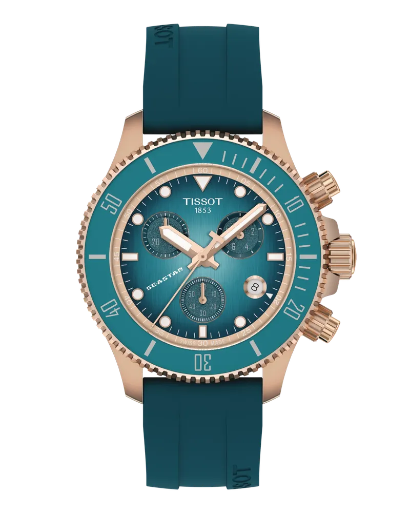 Tissot SEASTAR 1000 QUARTZ CHRONOGRAPH 38MM Herrenuhr T120.217.37.041.00 Türkis