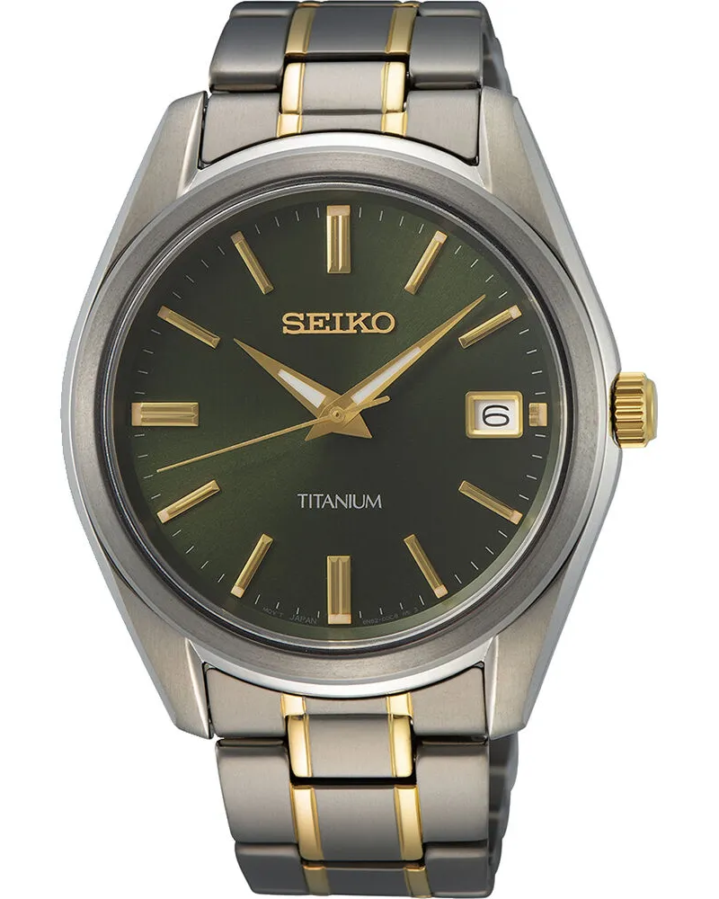 Seiko Quarz SUR377P1 Herrenuhr Grün