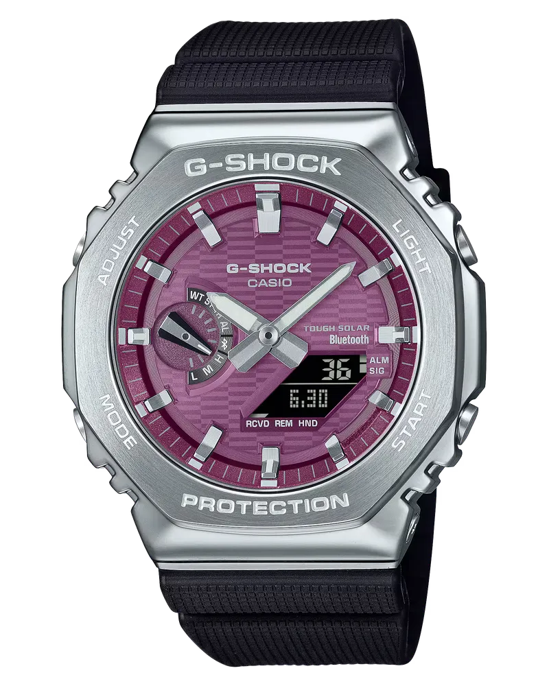 Casio G-Steel Protection Classic, Rosa, Solar, 44mm Herrenuhr GBM-2100A-4BER 