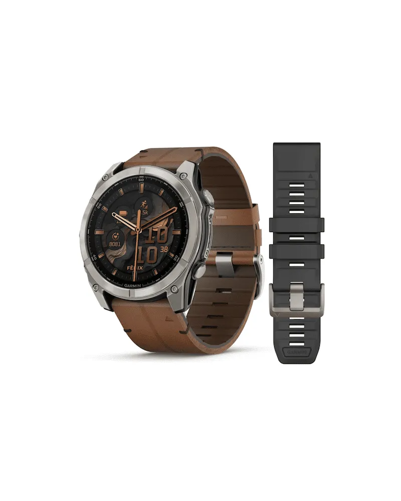 Garmin fēnix® 8 - 51 mm AMOLED Sapphire Graphit/Carbongrau Titan inklusive Ersatzarmband 010-02905-40 Schwarz