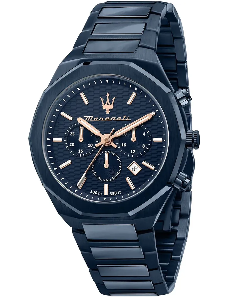 Maserati Stile Chronograph Herrenuhr R8873642008 Blau