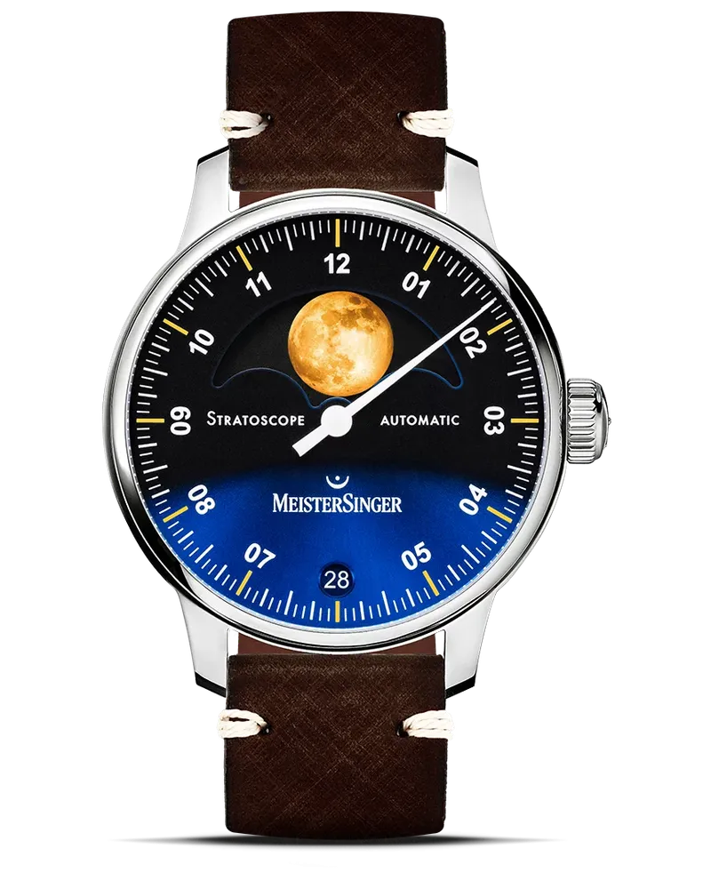 MeisterSinger Stratoscope, Automatik Herrenuhr ST982G Blauschwarz