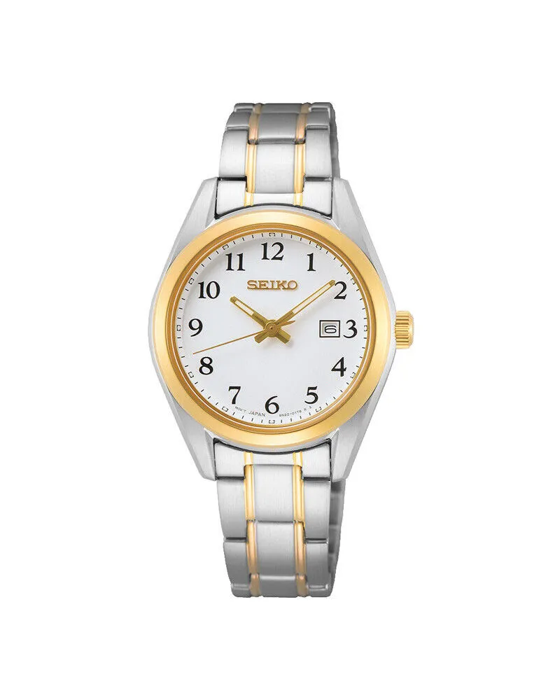 Seiko Saphirglas Bicolor Damenuhr SUR466P1 Weiß