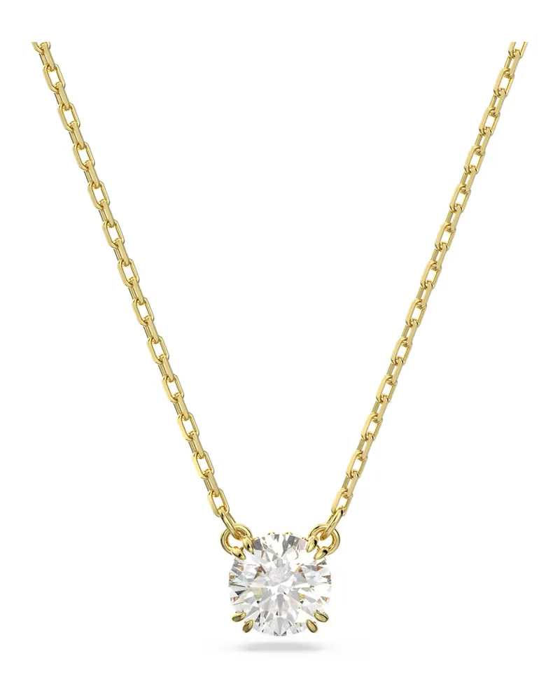 Swarovski Stilla Anhänger Rundschliff, Weiß, 18k vergoldet 