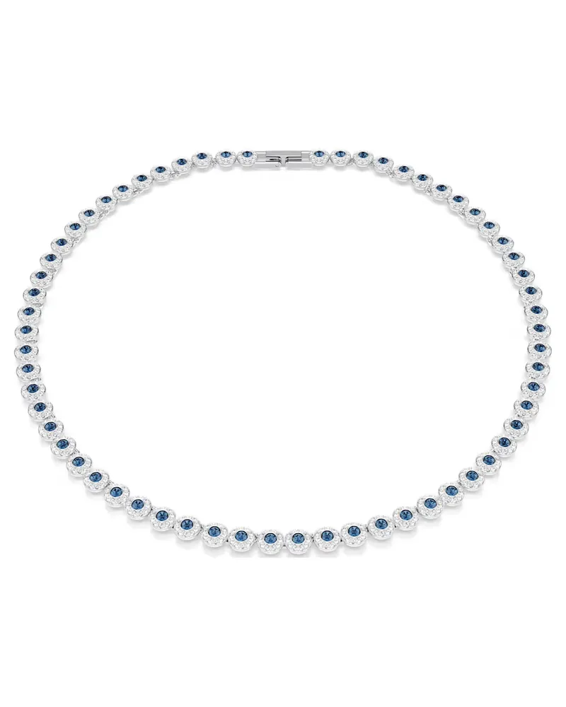 Swarovski Una Angelic Halskette Rundschliff, Blau, Rhodiniert 