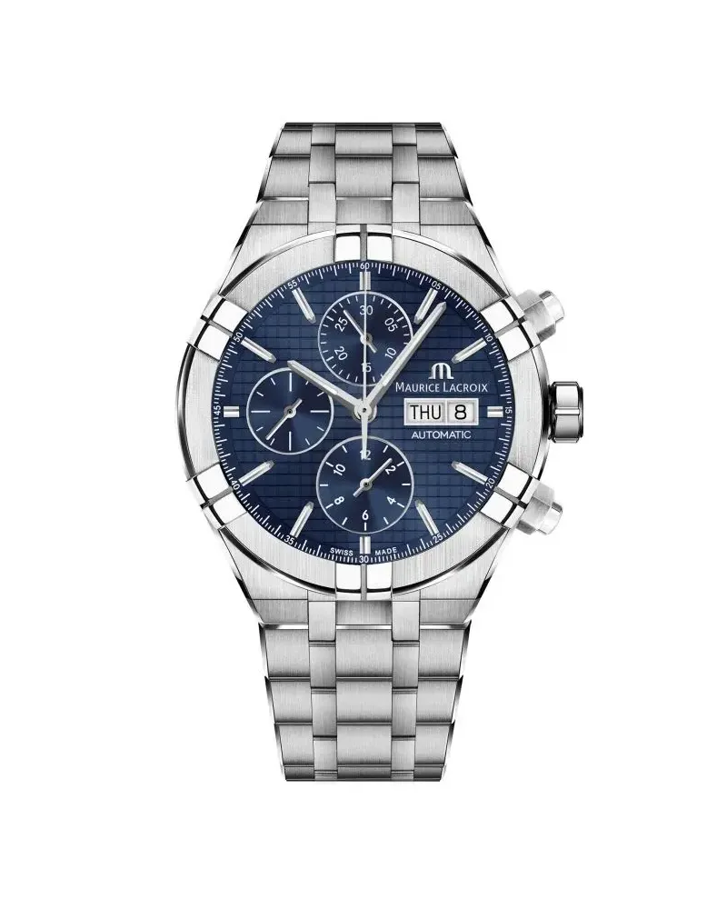 Maurice Lacroix Aikon Chronograph Day Date Herrenuhr AI6038-SS002-430-1 Blau
