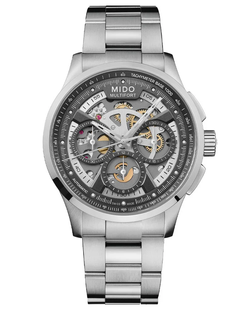 Mido Multifort Skeleton Chronograph Herrenuhr M038.662.11.060.00 Schwarzgrau