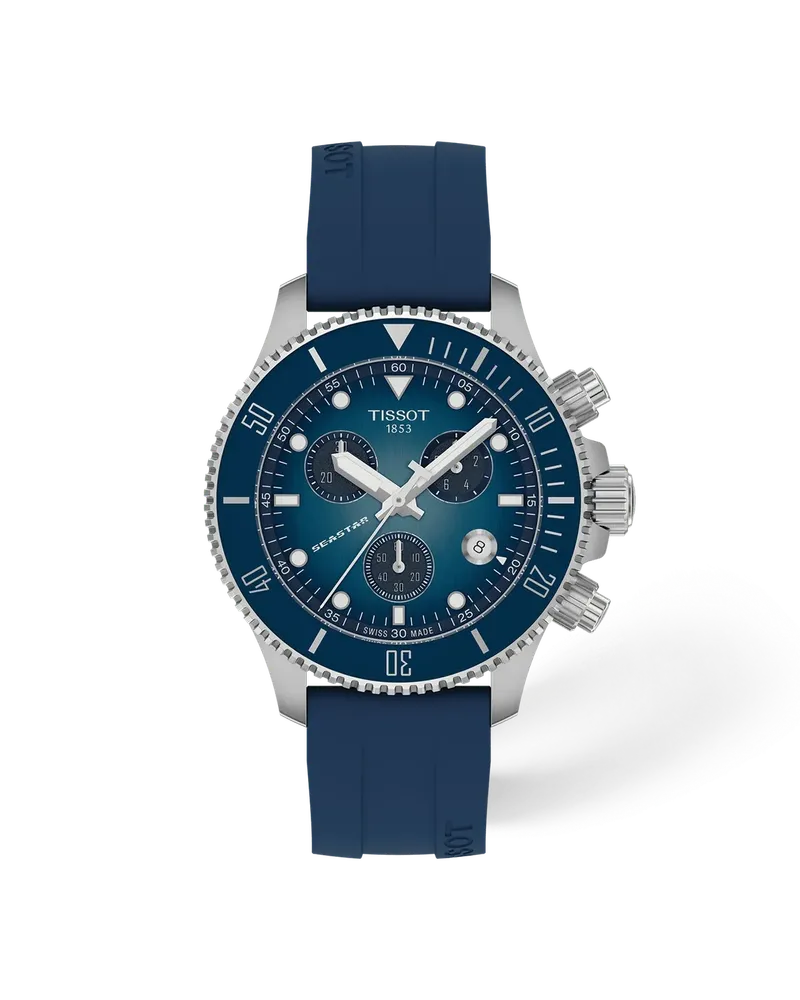 Tissot Seastar 1000 38mm, Schweizer Quarzwerk, Silikonband Herrenuhr T120.217.17.041.00 Blau