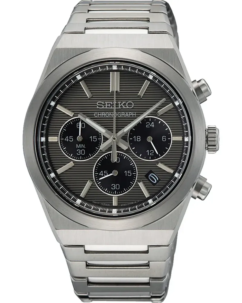 Seiko Sport Quarz Chronograph Herrenuhr SSB455P1 Grau