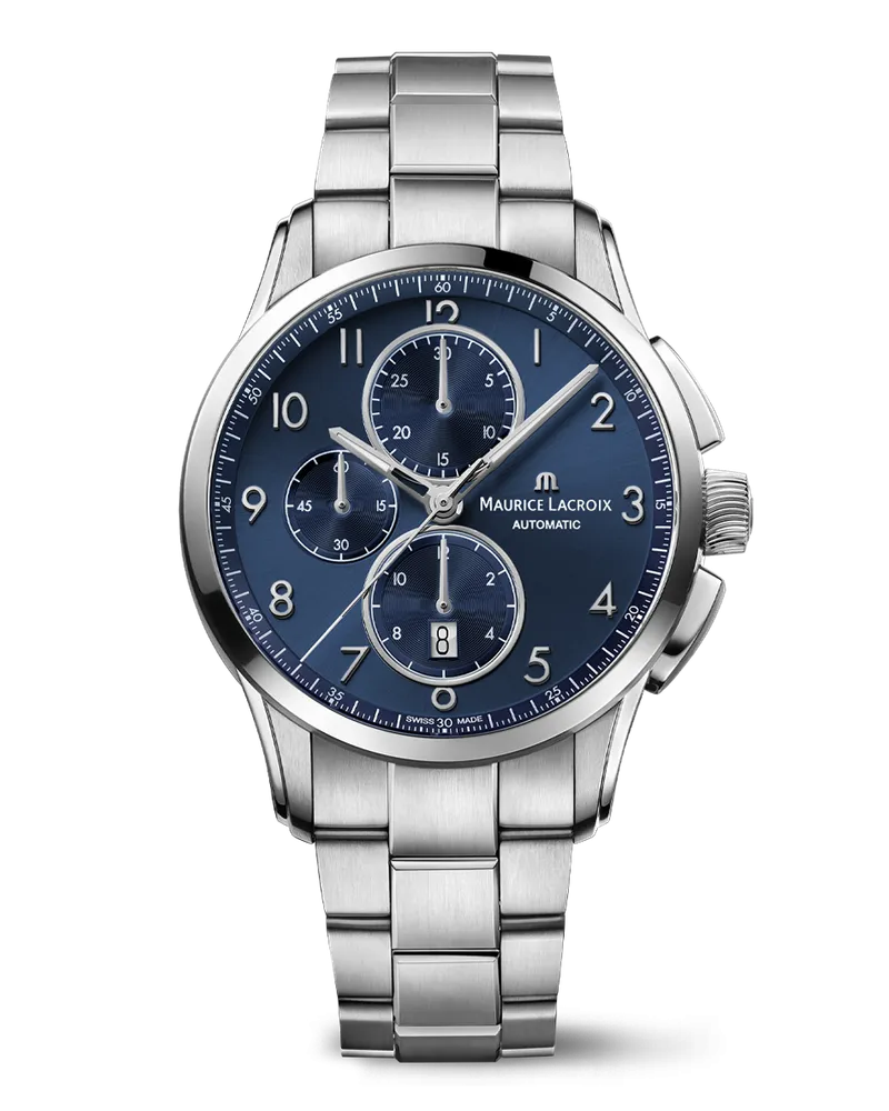 Maurice Lacroix PONTOS CHRONOGRAPH Herrenuhr PT6388-SS002-430-1 Blau
