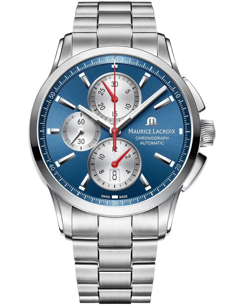 Maurice Lacroix PONTOS CHRONOGRAPH Herrenuhr PT6388-SS002-430-1 Blau