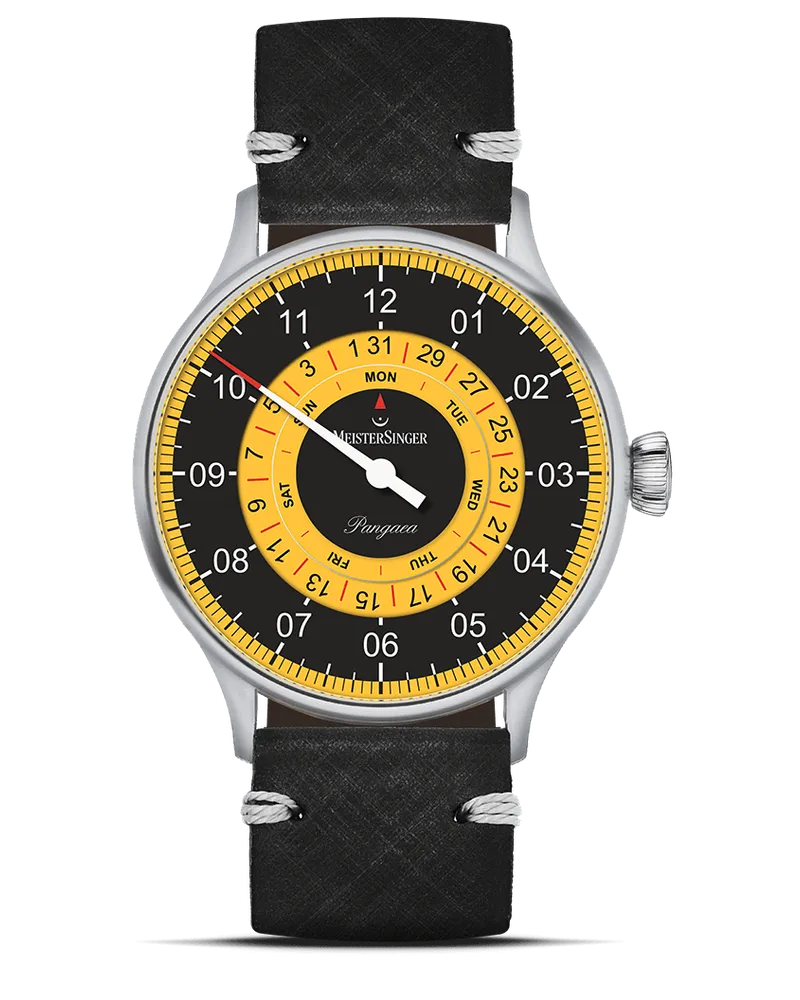 MeisterSinger Pangaea Day Date Automatik Herrenuhr S-PDD9Z25 Schwarzgelb