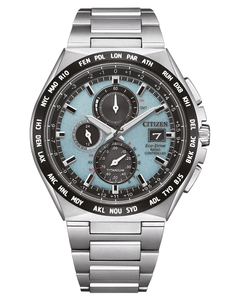 Citizen Eco Drive Chronograph Herrenuhr AT8238-84M Blau