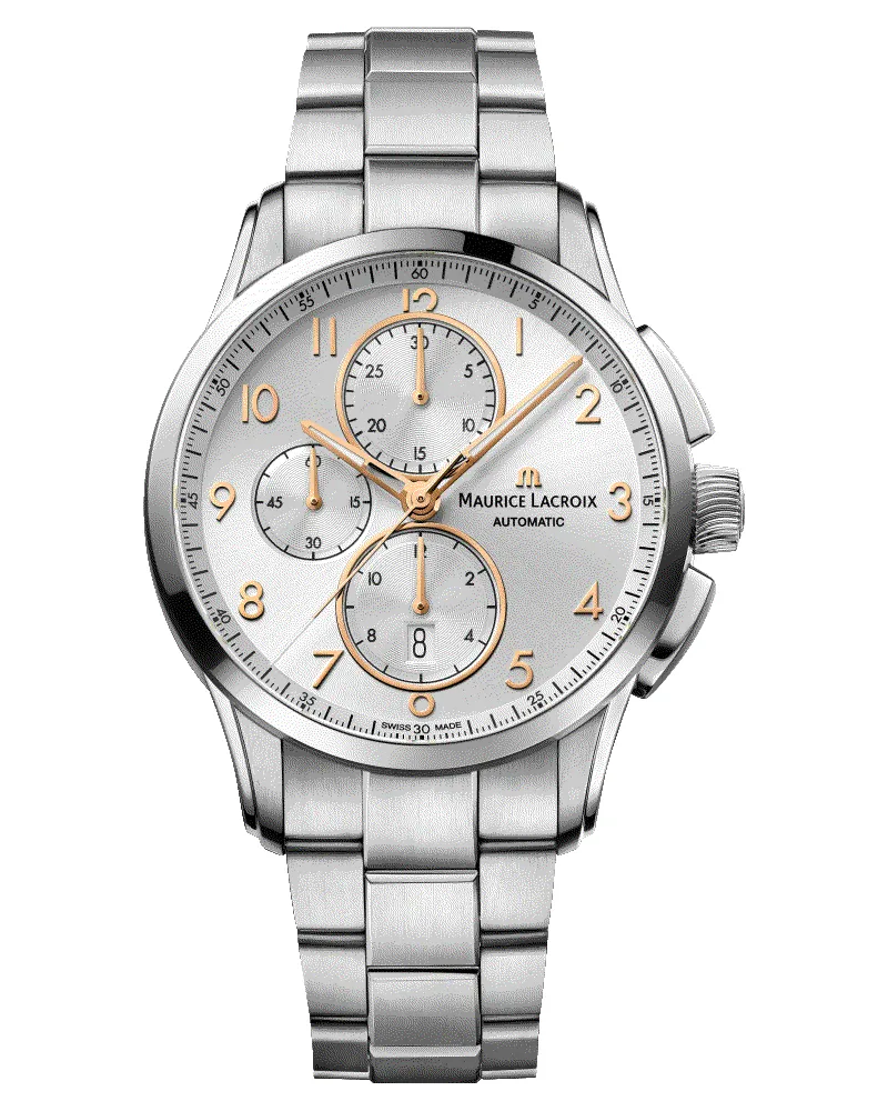 Maurice Lacroix Pontos Chronograph Date Herrenuhr PT6388-SS002-220-1 Silber