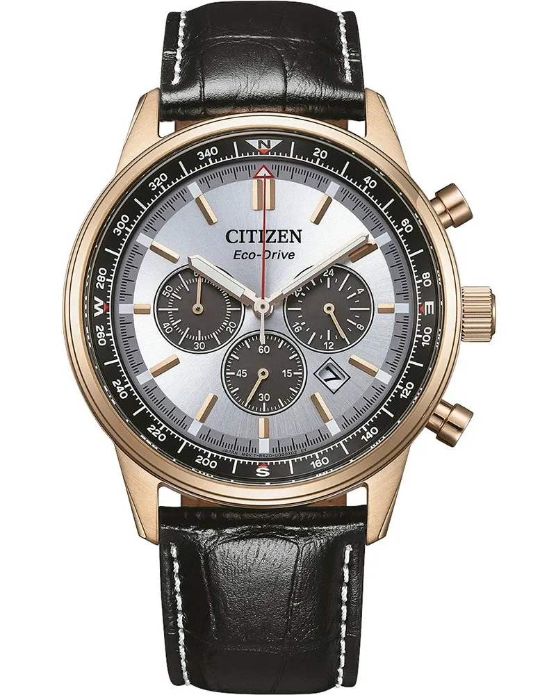 Citizen Eco-Drive Classic Chronograph Roségoldfarbene Edelstahlgehäuse, 42 mm Herrenuhr CA4723-03A 
