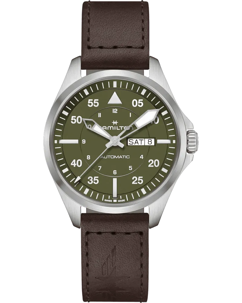 HAMILTON Khaki Aviation Automatik Herrenuhr H64635560 Grün