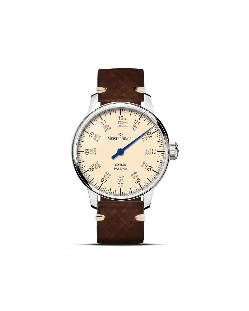 MeisterSinger ED-PASSAGE Elfenbein Herrenuhr Limitiert auf 100 Stück Creme