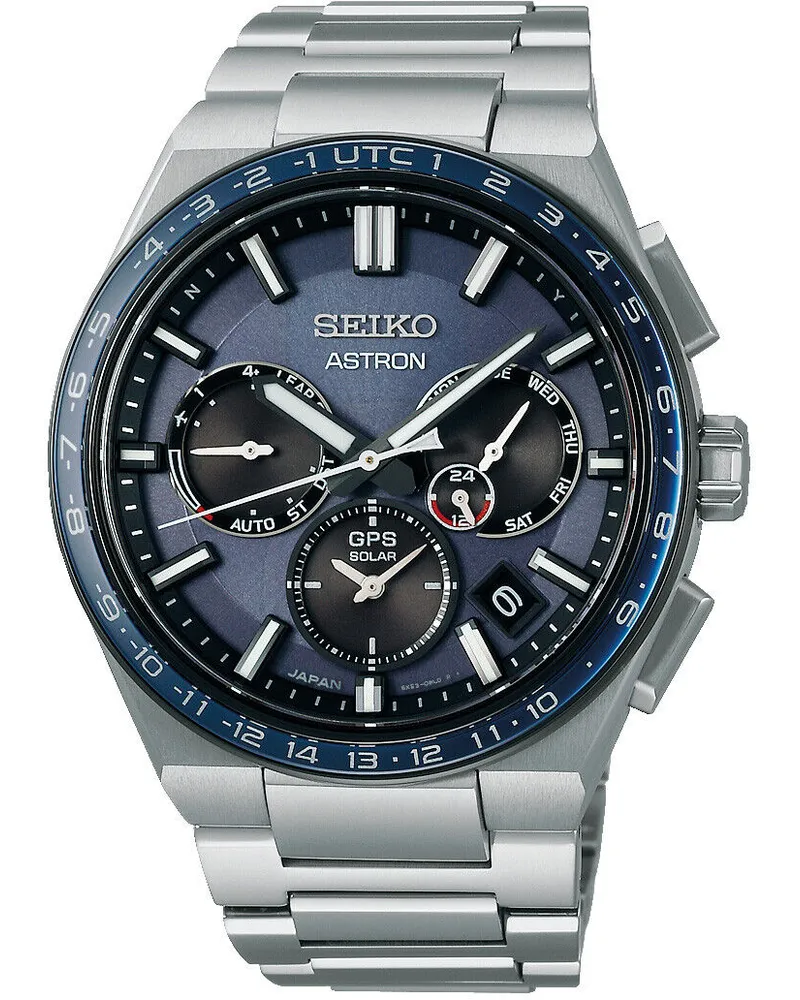 Seiko Astron GPS Solar Dual-Time Herrenuhr SSH109J1 Blau