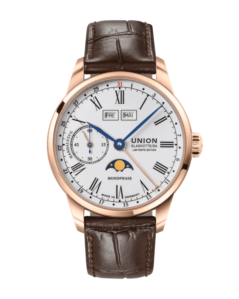 Union Glashütte 1893 JOHANNES DÜRRSTEIN EDITION MONDPHASE LIMITIERTE EDITION Herrenuhr D903.458.76.013.09 Weiß